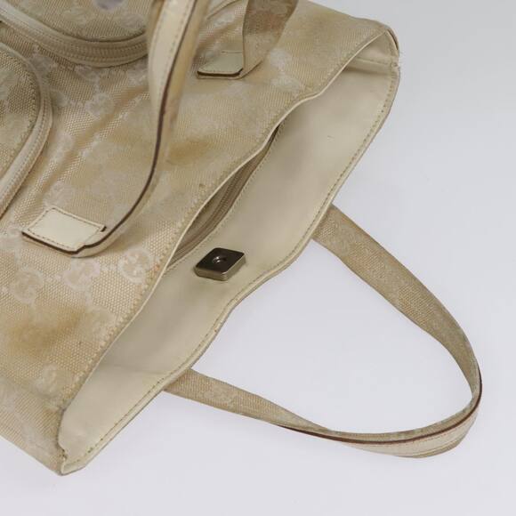 GUCCI GG Canvas Hand Bag Beige Silver 002 002 - Picture 9 of 13